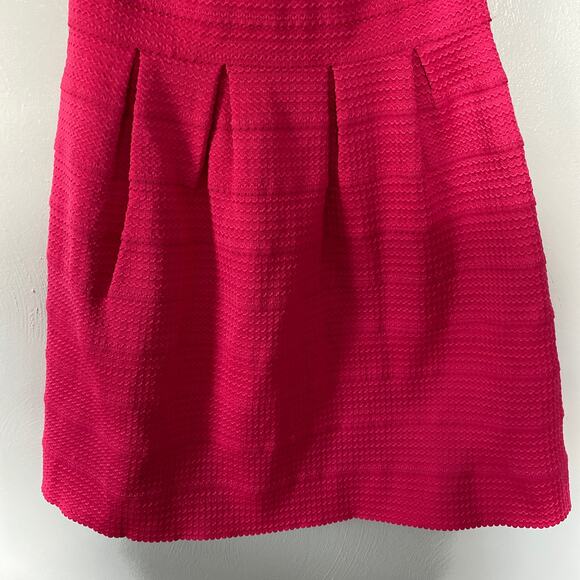 New York & Company Pink Aztec Pleated Strapless Textured Mini Dress Medium NWT - Picture 3 of 12